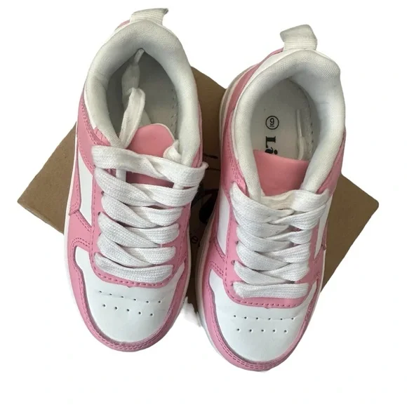 Link Kids Pink and White Sneakers Size 9 Excellent Used Condition EUC - Picture 2 of 3